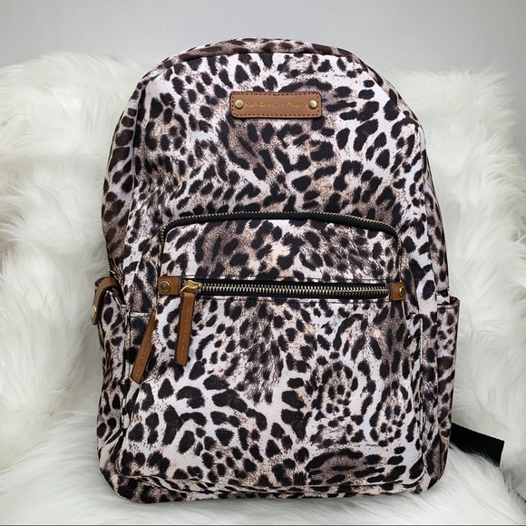 Adrienne Vittadini Leopard Print Vintage Backpack - Picture 2 of 5